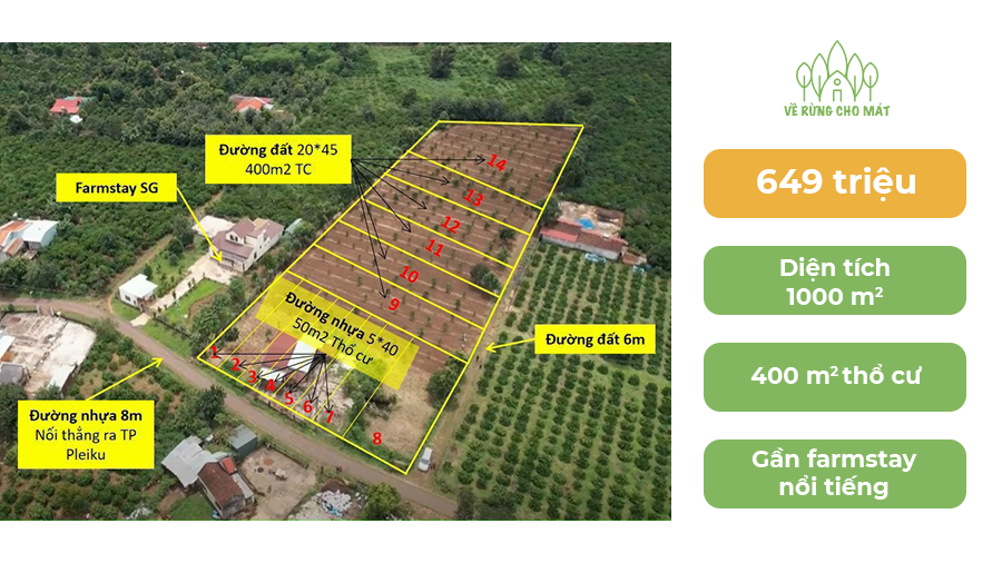 CHỈ 649 TRIỆU CHO 1.000m2 ĐẤT TẠI GIA LAI